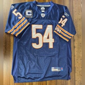 Reebok Chicago Bears Brian Urlacher #54 Authentic Captain Jersey Size 50